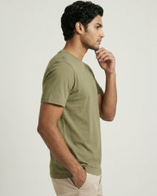 Olive Organic Cotton Crew Relaxed Fit