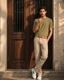 Olive Organic Cotton Crew Relaxed Fit
