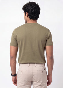 Olive Organic Cotton Crew Relaxed Fit