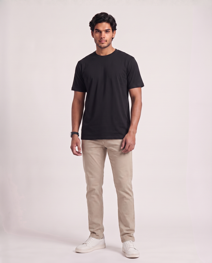 Black Organic Cotton Crew Regular Fit alternate view