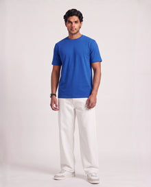 Blue Organic Cotton Crew Relaxed Fit