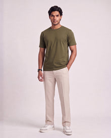 Olive Organic Cotton Crew Regular Fit