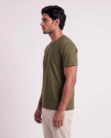 Olive Organic Cotton Crew Regular Fit
