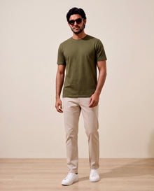 Olive Organic Cotton Crew Regular Fit
