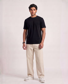 Black Organic Cotton Crew Relaxed Fit