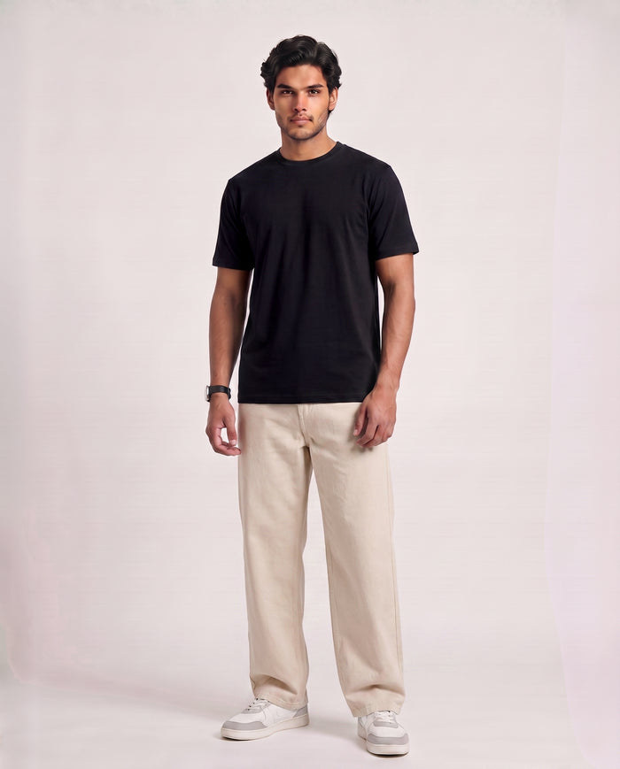 Black Organic Cotton Crew Relaxed Fit alternate view