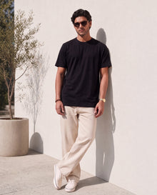 Black Organic Cotton Crew Relaxed Fit